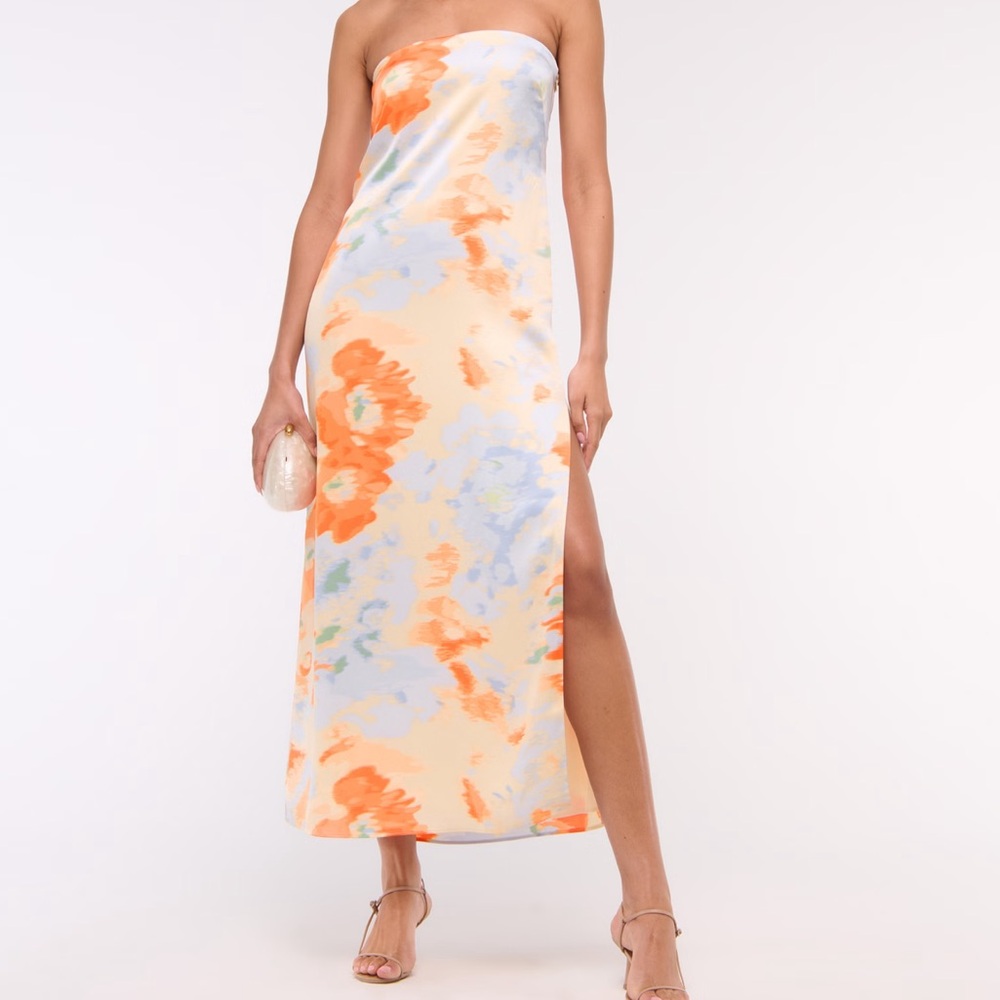 Abercrombie & Fitch (XXL) Formal Floral Maxi Strapless Julia Dress